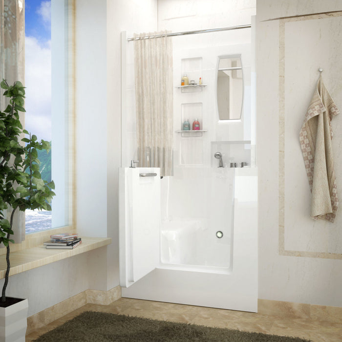 MediTub 3140 Walk-In-Tub 31 x 40 Right Drain White Bathtub with Shower Stall Option - MediTub - Ambient Home