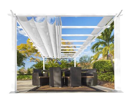 Paragon Outdoor Florence 11' x 16' White Aluminum Pergola with a Canopy - Paragon Outdoor - Ambient Home