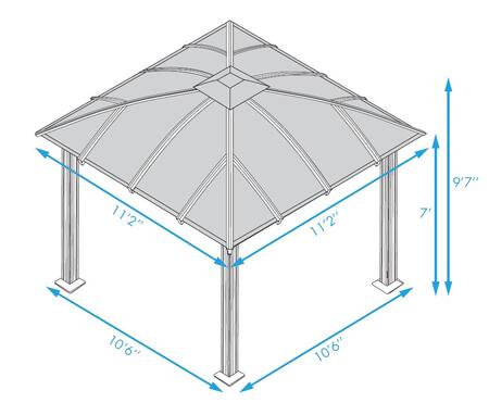 Paragon Outdoor Cambridge GZ3D 12' x 12' Hard Top Gazebo with Twin Layer Aluminum Roof, Rust-Free Materials and Wind Escapment - Paragon Outdoor - Ambient Home