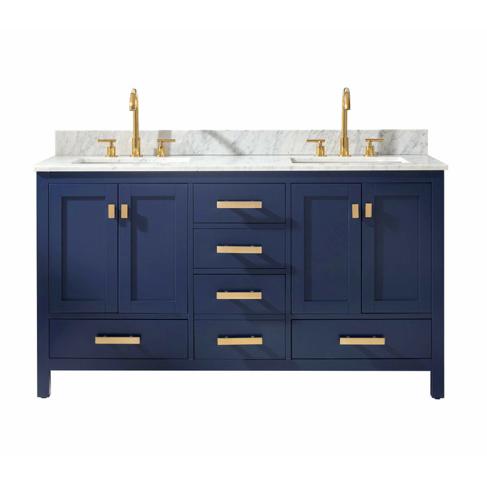 Design Element Valentino 60" Double Sink Vanity in Blue Finish V01-60-BLU - Design Element - Ambient Home