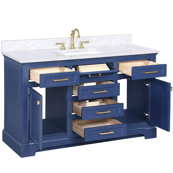 Design Element Milano 54" Single Sink Vanity in Blue Finish ML-54-BLU - Design Element - Ambient Home