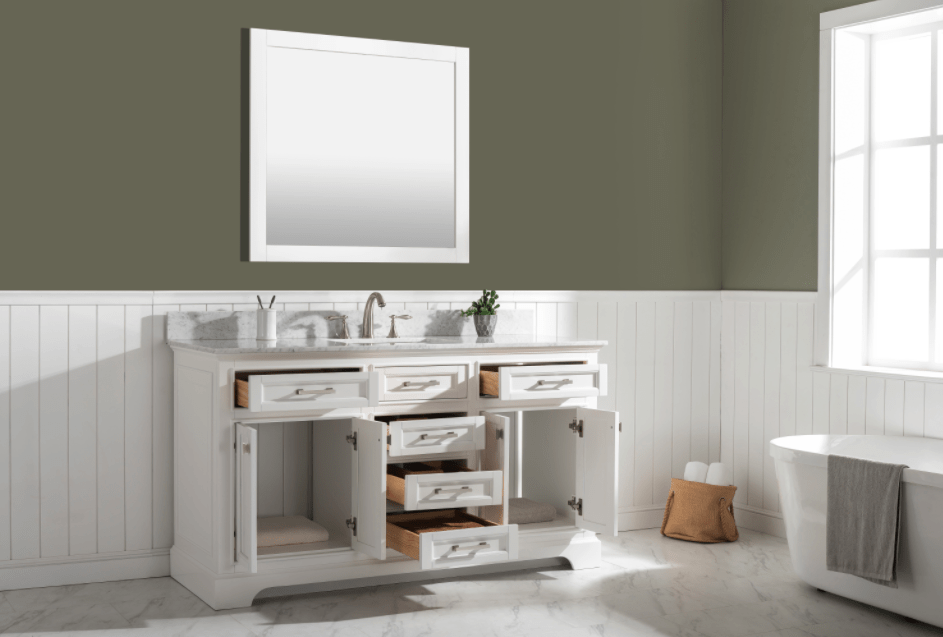 Design Element Milano 60" Single Sink Vanity in White Finish ML-60S-WT - Design Element - Ambient Home