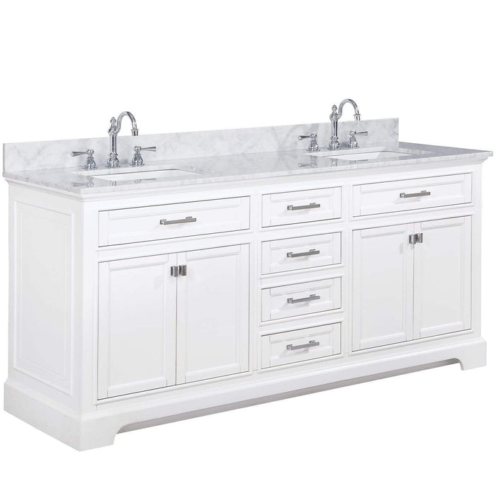 Design Element Milano 72" Double Sink Vanity in White Finish ML-72-WT - Design Element - Ambient Home