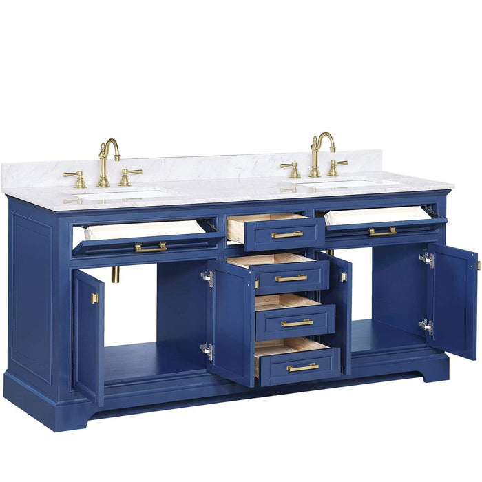 Design Element Milano 72" Double Sink Vanity in Blue Finish ML-72-BLU - Design Element - Ambient Home