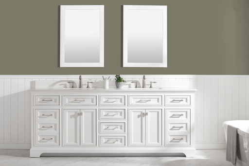 Design Element Milano 84" Double Sink Vanity in White Finish ML-84-WT - Design Element - Ambient Home