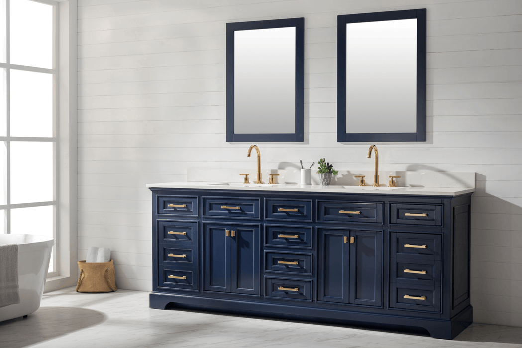 Design Element Milano 84" Double Sink Vanity in Blue Finish ML-84-BLU - Design Element - Ambient Home