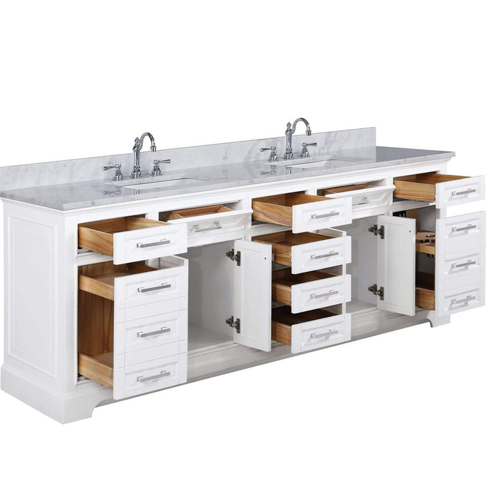 Design Element Milano 84" Double Sink Vanity in White Finish ML-84-WT - Design Element - Ambient Home