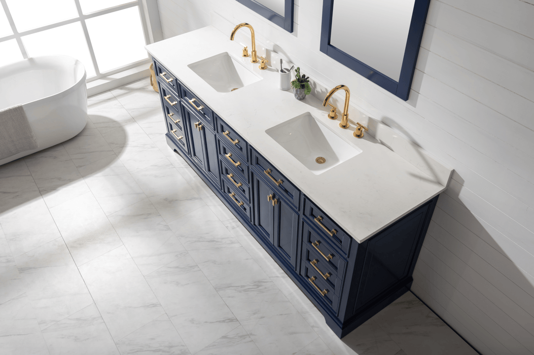 Design Element Milano 84" Double Sink Vanity in Blue Finish ML-84-BLU - Design Element - Ambient Home