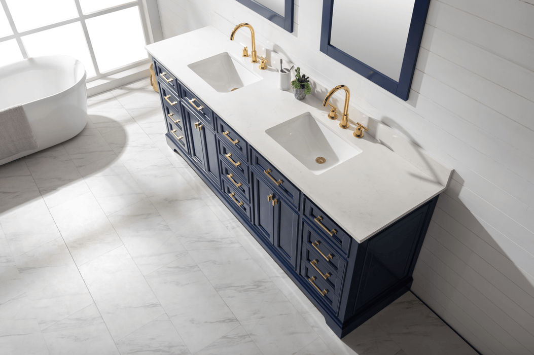 Design Element Milano 84" Double Sink Vanity in Blue Finish ML-84-BLU - Design Element - Ambient Home