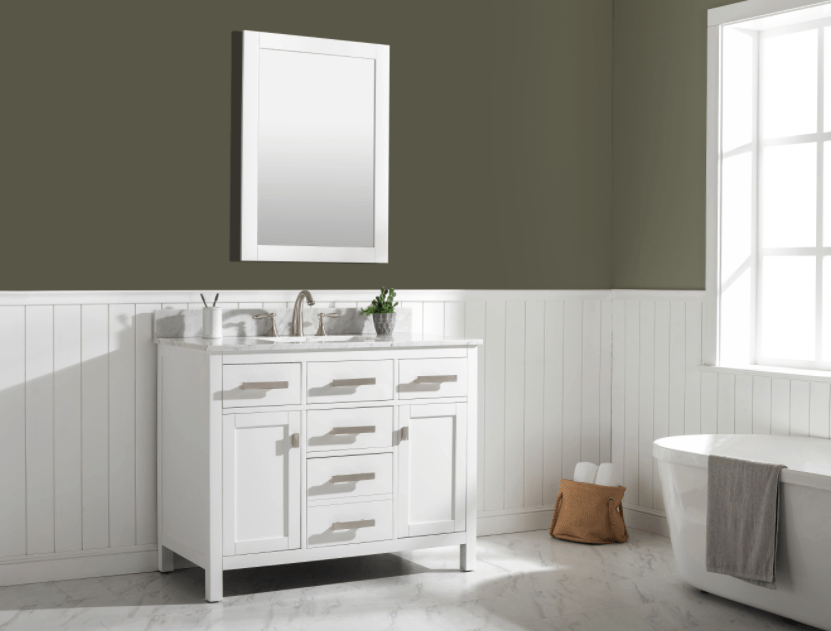 Design Element Valentino 42" Single Sink Vanity in White Finish V01-42-WT - Design Element - Ambient Home