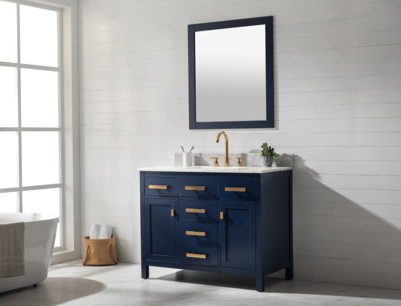 Design Element Valentino 42" Single Sink Vanity in Blue Finish V01-42-BLU - Design Element - Ambient Home