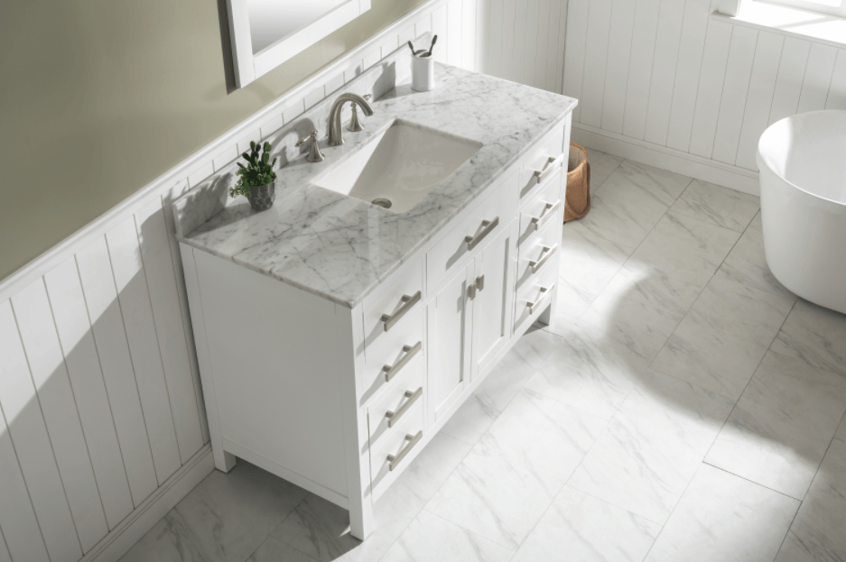 Design Element Valentino 48" Single Sink Vanity in White Finish V01-48-WT - Design Element - Ambient Home