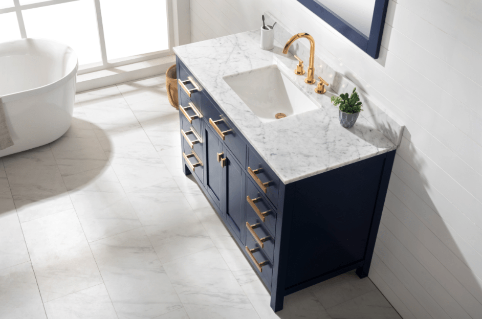 Design Element Valentino 48" Single Sink Vanity in Blue Finish V01-48-BLU - Design Element - Ambient Home