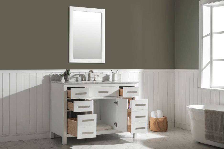 Design Element Valentino 48" Single Sink Vanity in White Finish V01-48-WT - Design Element - Ambient Home