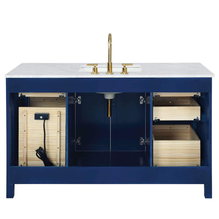 Design Element Valentino 54" Single Sink Vanity in Blue Finish V01-54-BLU - Design Element - Ambient Home