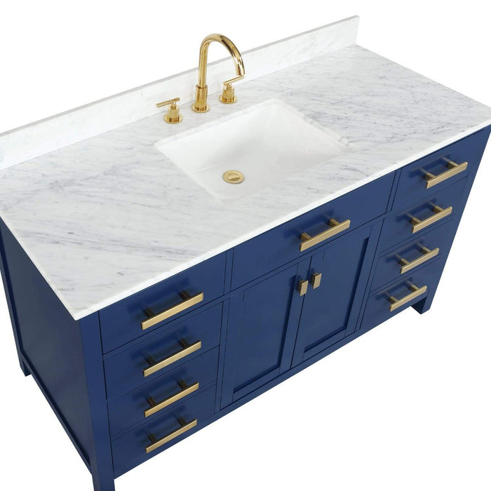 Design Element Valentino 54" Single Sink Vanity in Blue Finish V01-54-BLU - Design Element - Ambient Home