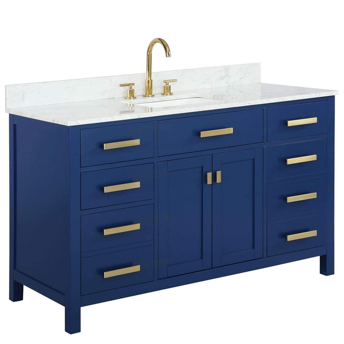 Design Element Valentino 54" Single Sink Vanity in Blue Finish V01-54-BLU - Design Element - Ambient Home