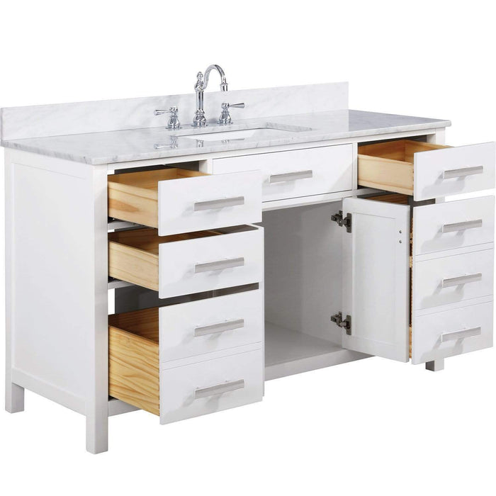 Design Element Valentino 54" Single Sink Vanity in White Finish V01-54-WT - Design Element - Ambient Home