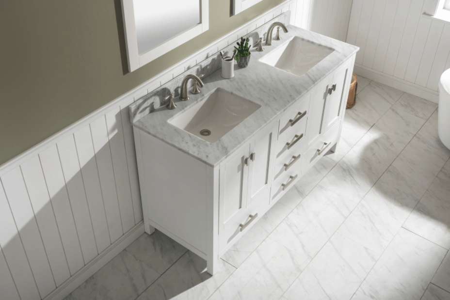 Design Element Valentino 60" Double Sink Vanity in White Finish V01-60-WT - Design Element - Ambient Home