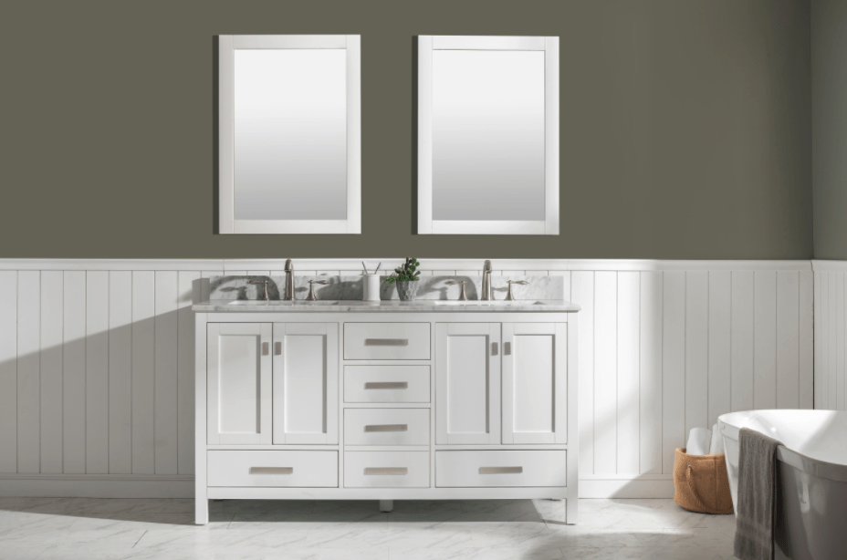 Design Element Valentino 60" Double Sink Vanity in White Finish V01-60-WT - Design Element - Ambient Home