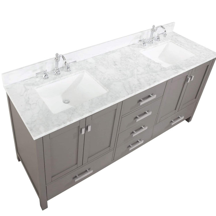 Design Element Valentino 72" Double Sink Vanity in Gray Finish V01-72-GY - Design Element - Ambient Home