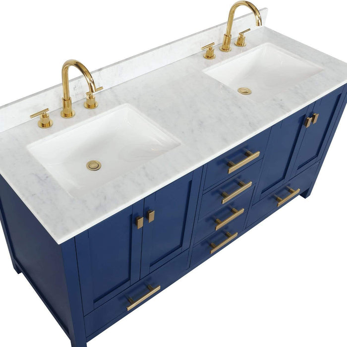 Design Element Valentino 72" Double Sink Vanity in Blue Finish V01-72-BLU - Design Element - Ambient Home