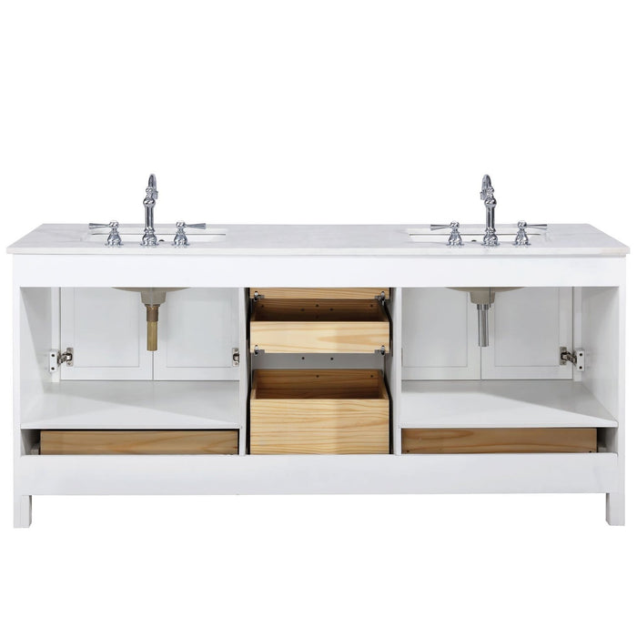 Design Element Valentino 72" Double Sink Vanity in White Finish V01-72-WT - Design Element - Ambient Home