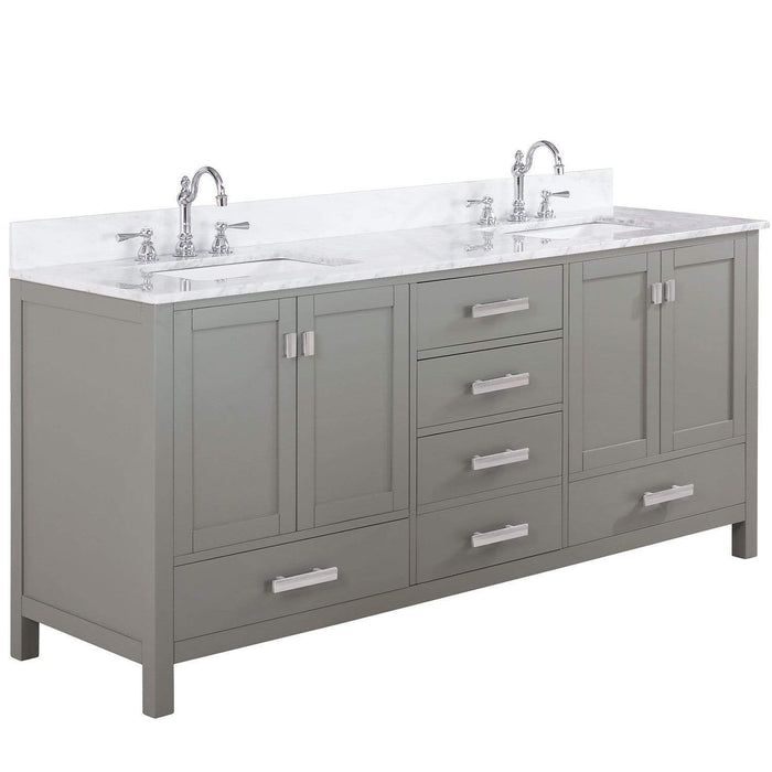 Design Element Valentino 72" Double Sink Vanity in Gray Finish V01-72-GY - Design Element - Ambient Home