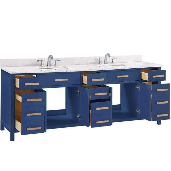 Design Element Valentino 84" Double Sink Vanity in Blue Finish V01-84-BLU - Design Element - Ambient Home