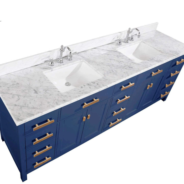 Design Element Valentino 84" Double Sink Vanity in Blue Finish V01-84-BLU - Design Element - Ambient Home