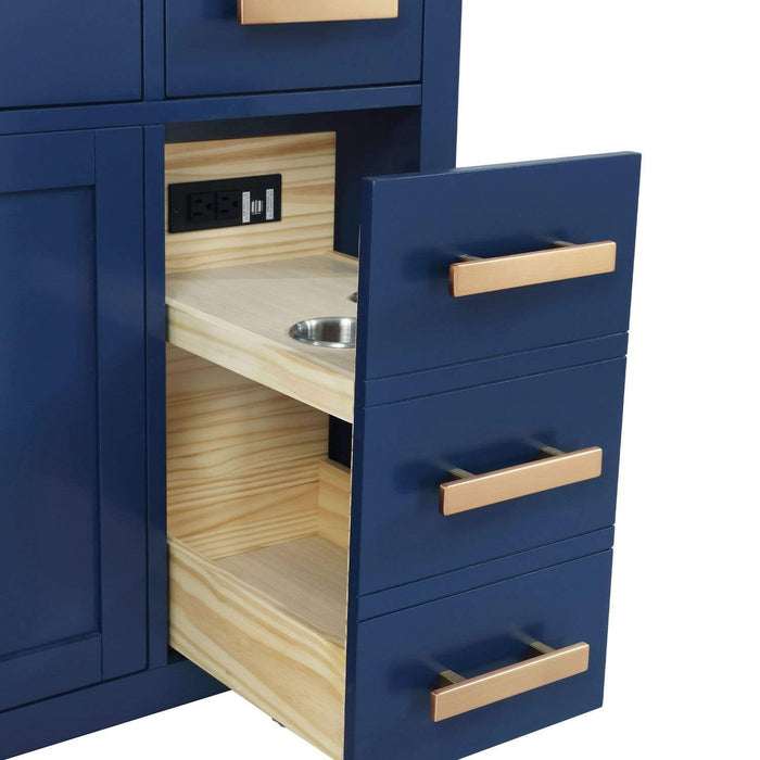 Design Element Valentino 84" Double Sink Vanity in Blue Finish V01-84-BLU - Design Element - Ambient Home