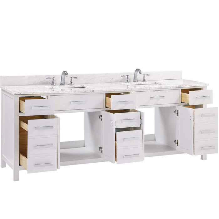 Design Element Valentino 84" Double Sink Vanity in White Finish V01-84-WT - Design Element - Ambient Home