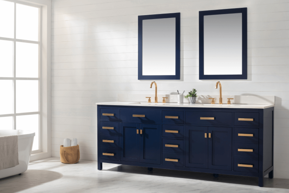 Design Element Valentino 84" Double Sink Vanity in Blue Finish V01-84-BLU - Design Element - Ambient Home