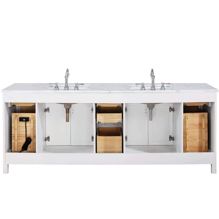Design Element Valentino 84" Double Sink Vanity in White Finish V01-84-WT - Design Element - Ambient Home