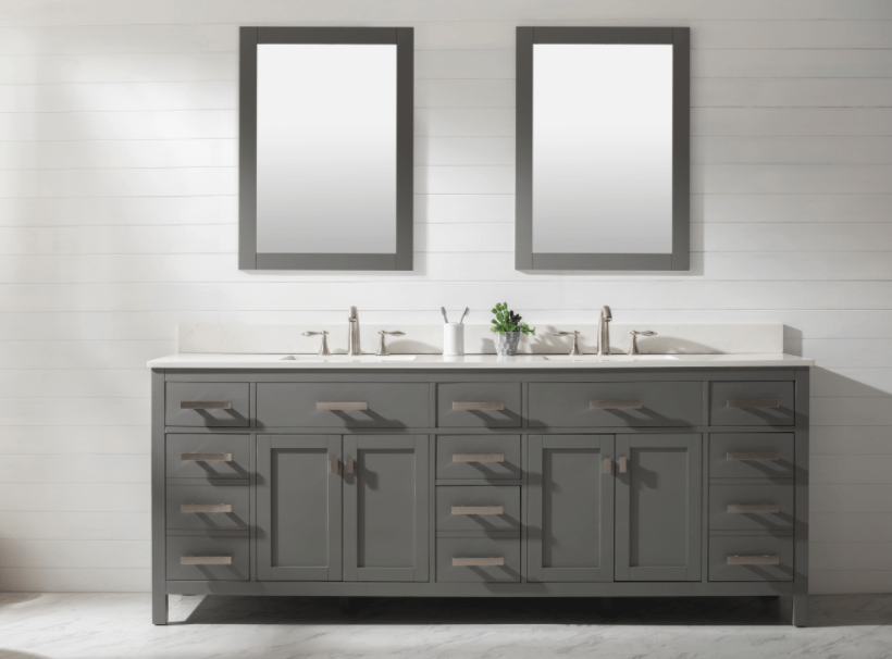 Design Element Valentino 84" Double Sink Vanity in Gray Finish V01-84-GY - Design Element - Ambient Home