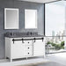 Lexora Marsyas Veluti 60" - White Double Bathroom Vanity (Options: Grey Quartz Top, White Square Sinks and 24" Mirrors w/ Faucets) - Lexora - Ambient Home