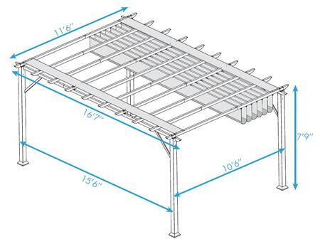 Paragon Outdoor Florence 11' x 16' White Aluminum Pergola with a Canopy - Paragon Outdoor - Ambient Home