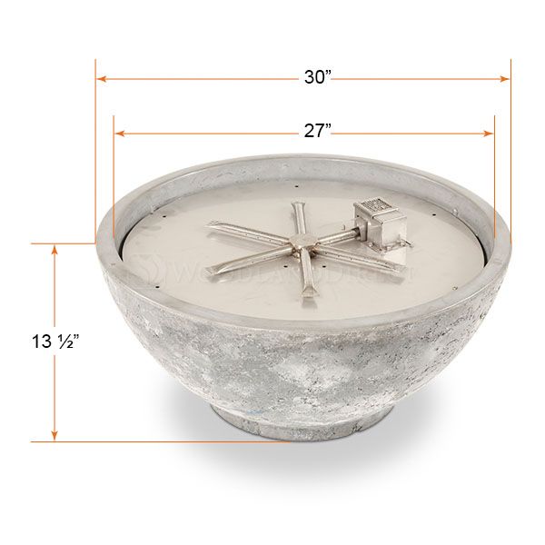 Sanctuary 3 Round Gas Fire Bowl - 29" - Firegear - Ambient Home