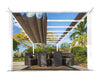 Paragon Outdoor Florence 11' x 16' White Aluminum Pergola with a Canopy - Paragon Outdoor - Ambient Home