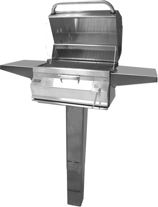 Fire Magic Legacy 24-Inch Smoker Charcoal Grill On In-Ground Post - 22-SC01C-G6 - Fire Magic - Ambient Home