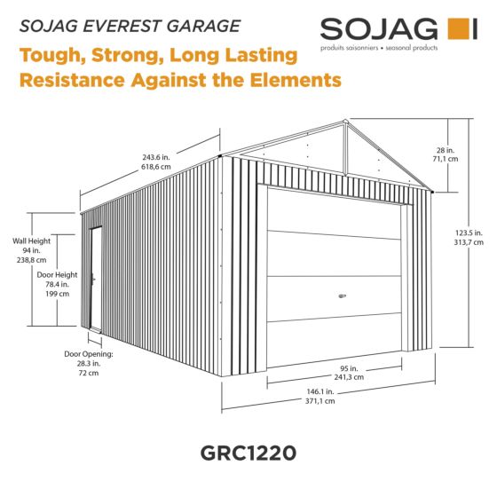 Sojag™ Everest Garage Charcoal - Sojag Carport - Ambient Home