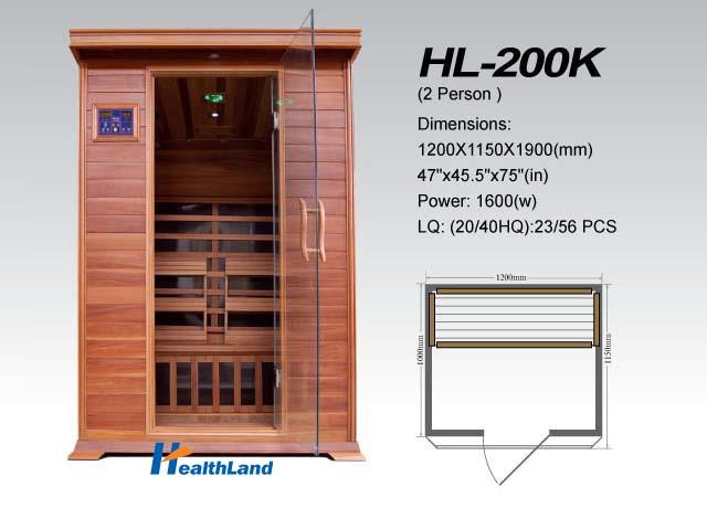 SunRay 2 Person Infrared Sauna Cedar - Sierra (HL200K) (75"H x 47"W x 45"D) - Sunray Saunas - Ambient Home