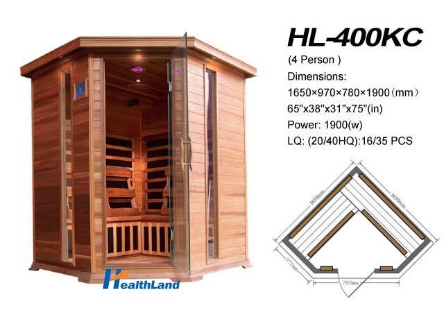 SunRay 4 Person Cedar Bristol Bay Infrared Sauna (HL400KC) (75"H x 65"W x 65"D) - Sunray Saunas - Ambient Home