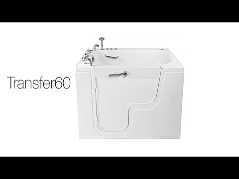 Ella's Bubble Transfer 60 – Outward Swing Door Wheelchair Accessible Acrylic Walk-In Bathtub with 2″ Dual Drain (30″W x 60″L x 42″H) - Ella's Bubbles - Ambient Home