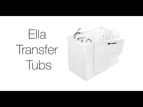 Ella's Bubble Transfer 26 – Outward Swing Door Wheelchair Accessible Acrylic Walk-In Bathtub with 2″ Dual Drain (26″W x 52″L) - Ella's Bubbles - Ambient Home