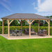 Yardistry 12 x 20 Meridian Gazebo with Cedar Wood & Aluminum Roof - Yardistry - Ambient Home