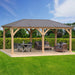 Yardistry 12 x 20 Meridian Gazebo with Cedar Wood & Aluminum Roof - Yardistry - Ambient Home