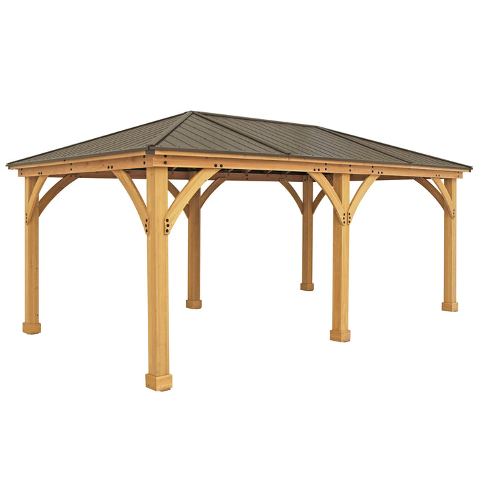 Yardistry 12 x 20 Meridian Gazebo with Cedar Wood & Aluminum Roof - Yardistry - Ambient Home