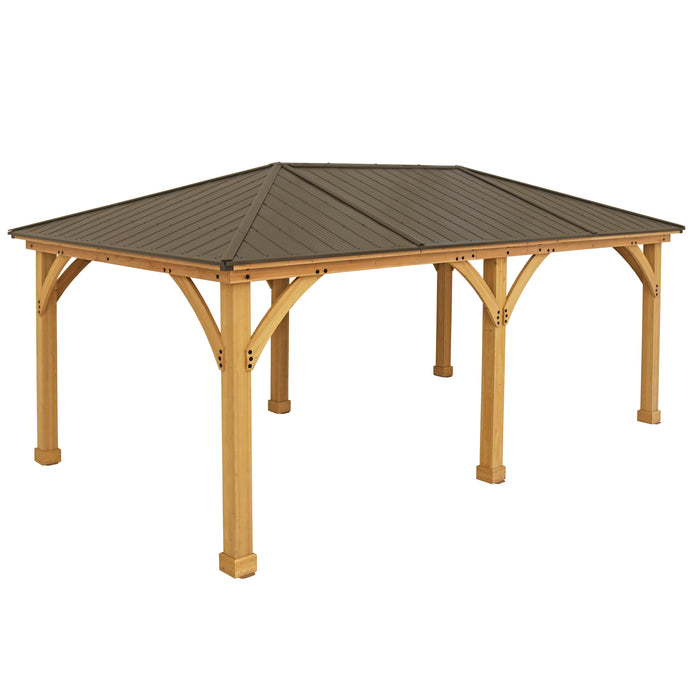 Yardistry 12 x 20 Meridian Gazebo with Cedar Wood & Aluminum Roof - Yardistry - Ambient Home