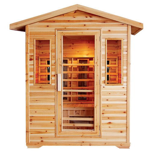 SunRay 4 Person Outdoor Cayenne Infrared Sauna (HL400D) (83"H x 72"W x 52"D) - Sunray Saunas - Ambient Home